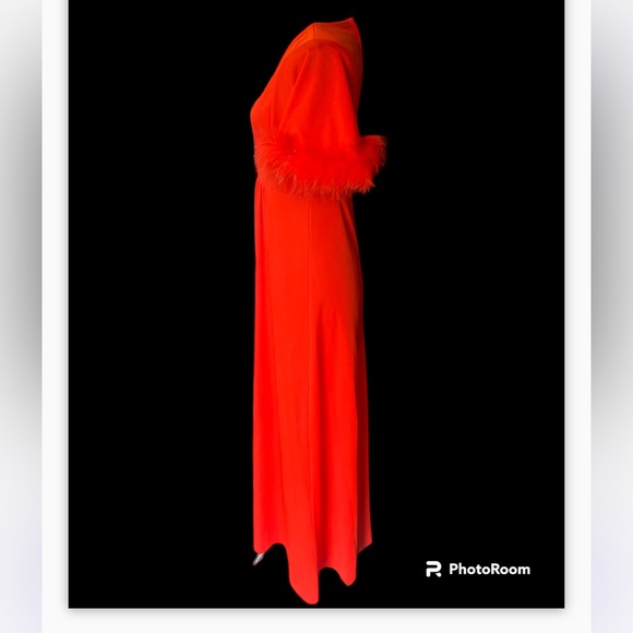 Vintage 70s maxi with Marabou feathers - Picture 4 of 4